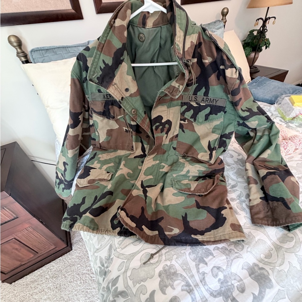 U.S. Army Woodland Camouflage Utility Jacket - Green/Brown/Black
